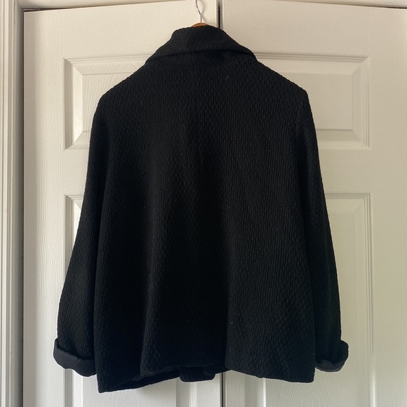 Eileen Fisher black coat, single button, black, size L - Picture 5 of 5